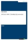 MS Excel 2000 - UEberblick fur Anwender - Book