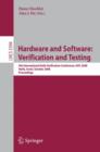 Hardware and Software: Verification and Testing : 4th International Haifa Verification Conference, HVC 2008, Haifa, Israel, October 27-30, 2008, Revised Selected Papers - Book