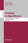 Frontiers in Algorithmics : Third International Workshop, FAW 2009, Hefei, China, June 20-23, 2009, Proceedings - eBook
