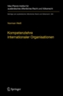 Kompetenzlehre internationaler Organisationen - Book