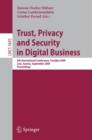 Trust, Privacy and Security in Digital Business : 6th International Conference, TrustBus 2009, Linz, Austria, September 3-4, 2009, Proceedings - Book