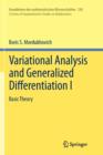 Variational Analysis and Generalized Differentiation I : Basic Theory - Book