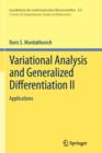 Variational Analysis and Generalized Differentiation II : Applications - Book