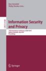 Information Security and Privacy : 15th Australasian Conference, ACISP 2010, Sydney, Australia, July 5-7, 2010, Proceedings - Book