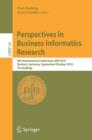 Perspectives in Business Informatics Research : 9th International Conference, BIR 2010, Rostock, Germany, September 29--October 1, 2010, Proceedings - eBook