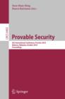 Provable Security : 4th International Conference, ProvSec 2010, Malacca, Malaysia, October 13-15, 2010, Proceedings - eBook