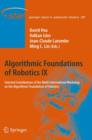 Algorithmic Foundations of Robotics IX : Selected Contributions of the Ninth International Workshop on the Algorithmic Foundations of Robotics - Book