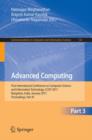 Advanced Computing : First International Conference on Computer Science and Information Technology, CCSIT 2011, Bangalore, India, January 2-4, 2011. Proceedings, Part III - Book