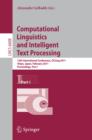 Computational Linguistics and Intelligent Text Processing : 12th International Conference, CICLing 2011, Tokyo, Japan, February 20-26, 2011. Proceedings, Part I - eBook