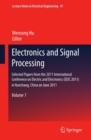 Electronics and Signal Processing : Selected Papers from the 2011 International Conference on Electric and Electronics (EEIC 2011) in Nanchang, China on June 20-22, 2011, Volume 1 - eBook