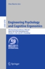 Engineering Psychology and Cognitive Ergonomics : 9th International Conference, EPCE 2011, Held as Part of HCI International 2011, Orlando, FL, USA, July 9-14, 2011, Proceedings - eBook