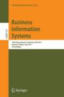 Business Information Systems : 14th International Conference, BIS 2011, Poznan, Poland, June 15-17, 2011, Proceedings - Book