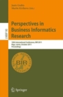 Perspectives in Business Informatics Research : 10th International Conference, BIR 2011, Riga, Latvia, October 6-8, 2011, Proceedings - Book