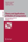 Theory and Applications of Models of Computation : 9th Annual Conference, TAMC 2012, Beijing, China, May 16-21, 2012. Proceedings - Book