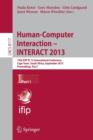 Human-Computer Interaction -- INTERACT 2013 : 14th IFIP TC 13 International Conference, Cape Town, South Africa, September 2-6, 2013, Proceedings, Part I - Book