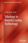 Tribology in Manufacturing Technology - Book