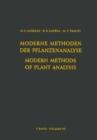 Modern Methods of Plant Analysis / Moderne Methoden der Pflanzenanalyse - eBook