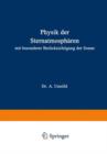 Physik Der Sternatmospharen : Mit Besonderer Berucksichtigung Der Sonne - Book
