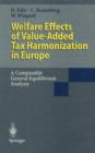Welfare Effects of Value-Added Tax Harmonization in Europe : A Computable General Equilibrium Analysis - Book