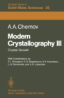 Modern Crystallography III : Crystal Growth - eBook