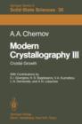 Modern Crystallography III : Crystal Growth - Book