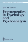 Hermeneutics in Psychology and Psychoanalysis - eBook