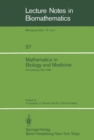 Mathematics in Biology and Medicine : Proceedings of an International Conference held in Bari, Italy, July 18-22, 1983 - eBook
