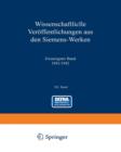 Wissenschaftliche Veroeffentlichungen Aus Den Siemens-Werken - Book