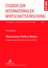 Monetary Policy Rules : Empirical Applications Based on Survey Data - eBook