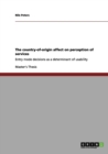 The country-of-origin affect on perception of services : Entry mode decisions as a determinant of usability - Book
