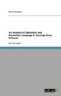 An Analysis of Optimistic and Pessimistic Language in Earnings Press Releases - Book