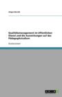 Qualitatsmanagement im oeffentlichen Dienst und die Auswirkungen auf das Padagogikstudium - Book