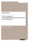 Kein Untergang Des Urlaubsabgeltungsanspruchs Mit Dem Tod Des Arbeitnehmers - Book