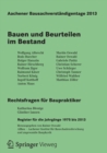 Aachener Bausachverstandigentage 2013 : Bauen Und Beurteilen Im Bestand - Book