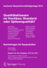 Aachener Bausachverstandigentage 2014 : Qualitatsklassen im Hochbau: Standard oder Spitzenqualitat - Book