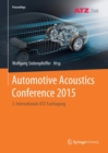 Automotive Acoustics Conference 2015 : 3. Internationale Atz-Fachtagung - Book