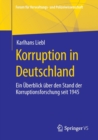 Korruption in Deutschland : Ein Uberblick uber den Stand der Korruptionsforschung seit 1945 - Book