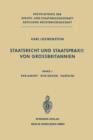 Staatsrecht Und Staatspraxis Von Grossbritannien : Parlament - Regierung - Parteien - Book