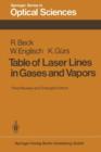 Table of Laser Lines in Gases and Vapors - Book