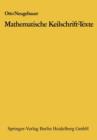 Mathematische Keilschrift-Texte : Mathematical Cuneiform Texts - Book