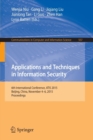Applications and Techniques in Information Security : 6th International Conference, ATIS 2015, Beijing, China, November 4-6, 2015, Proceedings - Book