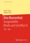 Otto Blumenthal: Ausgewahlte Briefe und Schriften II : 1919 - 1944 - Book