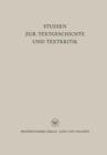 Studien Zur Textgeschichte Und Textkritik - Book