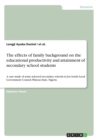 The effects of family background on the educational productivity and attainment of secondary school students : A case study of some selected secondary schools in Jos South Local Government Council, Pl - Book