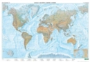 World physical sea relief Map  - large format - Book