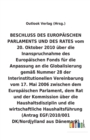 BESCHLUSS vom 20. Oktober 2010 uber die Inanspruchnahme des Europaischen Fonds fur die Anpassung an die Globalisierung gemass Nummer 28 der Interinstitutionellen Vereinbarung vom 17. Mai 2006 uber die - Book