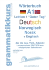 Woerterbuch Deutsch - Norwegisch - Englisch Niveau A1 : Lernwortschatz A1 Lektion 1 "Guten Tag" Sprachkurs Deutsch zum erfolgreichen Selbstlernen fur TeilnehmerInnen aus Norwegen - Book