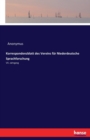 Korrespondenzblatt des Vereins fur Niederdeutsche Sprachforschung : VII. Jahrgang - Book