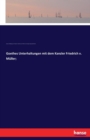 Goethes Unterhaltungen Mit Dem Kanzler Friedrich V. Muller; - Book
