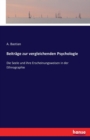 Beitrage zur vergleichenden Psychologie : die Seele und ihre Erscheinungsweisen in der Ethnographie - Book